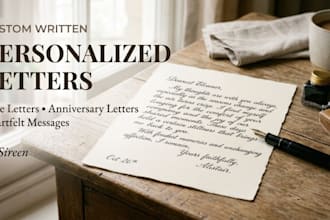 write a personalized love letter, message, or heartfelt note