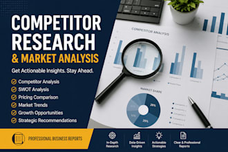 do professional competitor research, swot, marketing research, business analysis