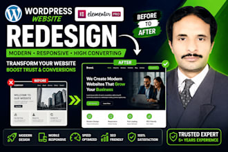 redesign wordpress website with elementor pro