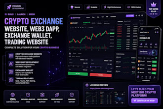 develop crypto exchange website, web3 dapp, exchange wallet, trading website