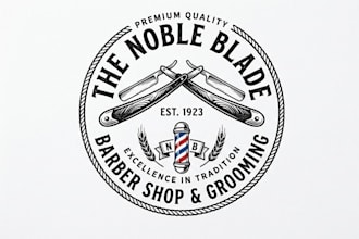 create a professional barber shop logo design