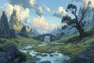 design amazing fantasy landscape