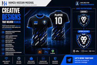 create custom sportswear and jersey shirt designs