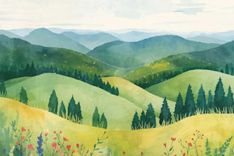 do creative watercolor landscape art