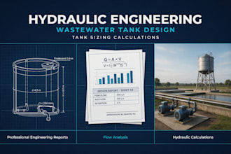 do hydraulic engineering, wastewater tank design and sizing calculations