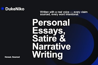 write a personal essay, satire, or narrative piece in your voice