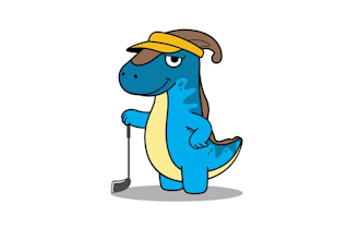 design fun dinosaur character logo