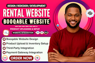 build booqable rental website, booqable website design, online booking, booqable