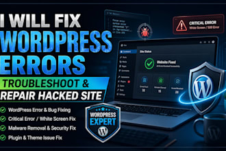 troubleshoot wordpress errors and fix hacked websites