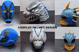 create custom 3d helmet mask cosplay stl model for 3d printing