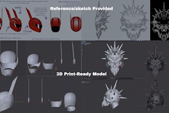 create custom 3d helmet mask cosplay stl model for 3d printing