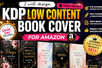 design print ready KDP low content book cover for amazon same day delivery