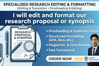 edit and format our research proposal or synopsis