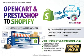 migrate opencart prestashop to shopify website ecommerce shopify migration