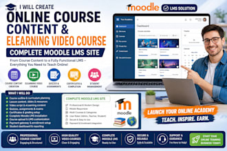 online course content creation elearning video course complete moodle lms site