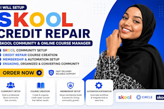 setup skool credit repair skool community circle so skool online course manager