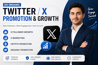 organic twitter promotion, x marketing  crypto promotion, x followers x manager