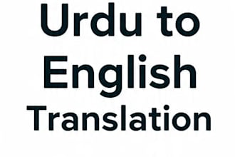 do urdu to english translation and proofreading