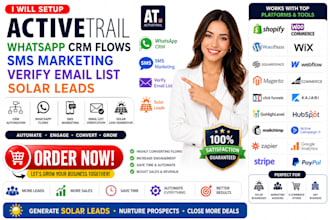 setup activetrail whatsapp CRM flows SMS marketing verify email list solar leads