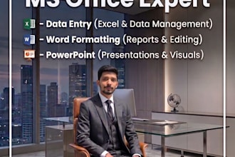 do professional web research, and ms office tasks