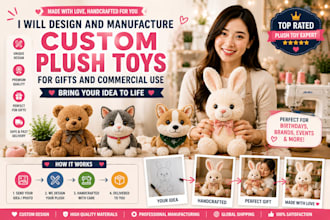 design and manufacture custom plush toys for gifts and commercial use