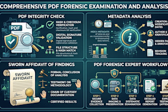 pdf forensic expert , PDF integrity check, metadata analysis and sworn affidavit