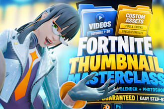 provide my complete masterclass course on fortnite thumbnail design