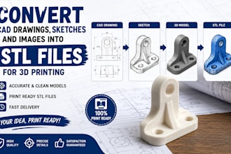 convert cad drawings sketches and images into stl files for 3d printing