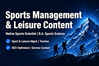write german sports management and leisure content as a sports scientist