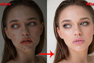 do skin retouching and beautifying pic with high quality