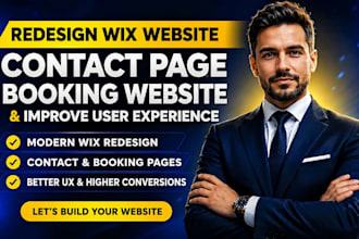 redesign wix website contact page booking website and improve user experience