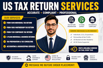 file 1040 1065 1120 tax returns as CPA, US tax preparer, usa individual tax