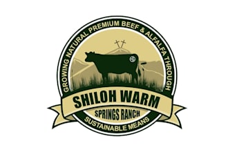 make natural grass fed logo for rocky mountain cattle ranch