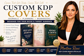 design custom journal, planner and workbook covers for KDP
