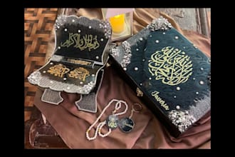 create a luxury custom resin quran box set with name