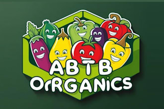 design high resolution organic fresh fruit logo