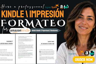do spanish KDP book formatting, kindle formatting and print layout