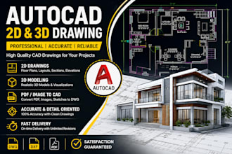 do autocad 2d, 3d modeling with accurate technical drafting