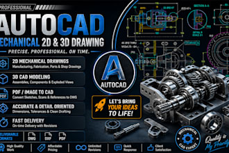 do autocad 2d, 3d modeling with accurate technical drafting
