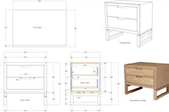 create woodworking plans, carpentry drawings, assembly and furniture cad designs
