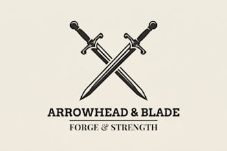 design a bold and professional crossed swords logo for your brand
