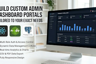 develop a custom admin dashboard portal with multi role auth