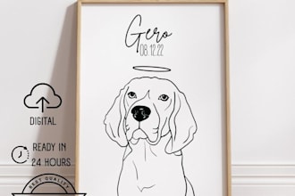 create pet memorial portrait from your pet photo