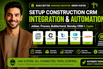 setup construction CRM jobber integration procore buildertrend monday crm zapier