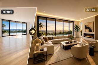 do real estate virtual staging, interior design home staging