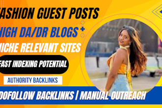 do fashion blog, fashion niche guest post on fashion website for SEO backlinks