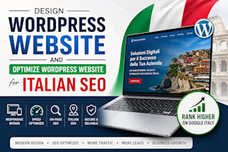 design wordpress website and optimize wordpress website for italian SEO