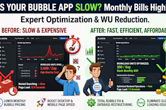 optimize bubble workload units, increase page speed, and fix slow bubble app