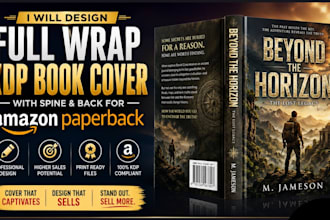 design full wrap KDP book cover with spine for amazon paperback