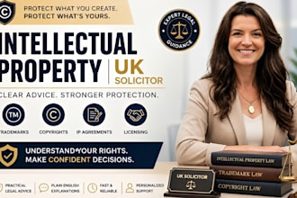 be UK solicitor for intellectual property, trademarks, copyright, IP agreement